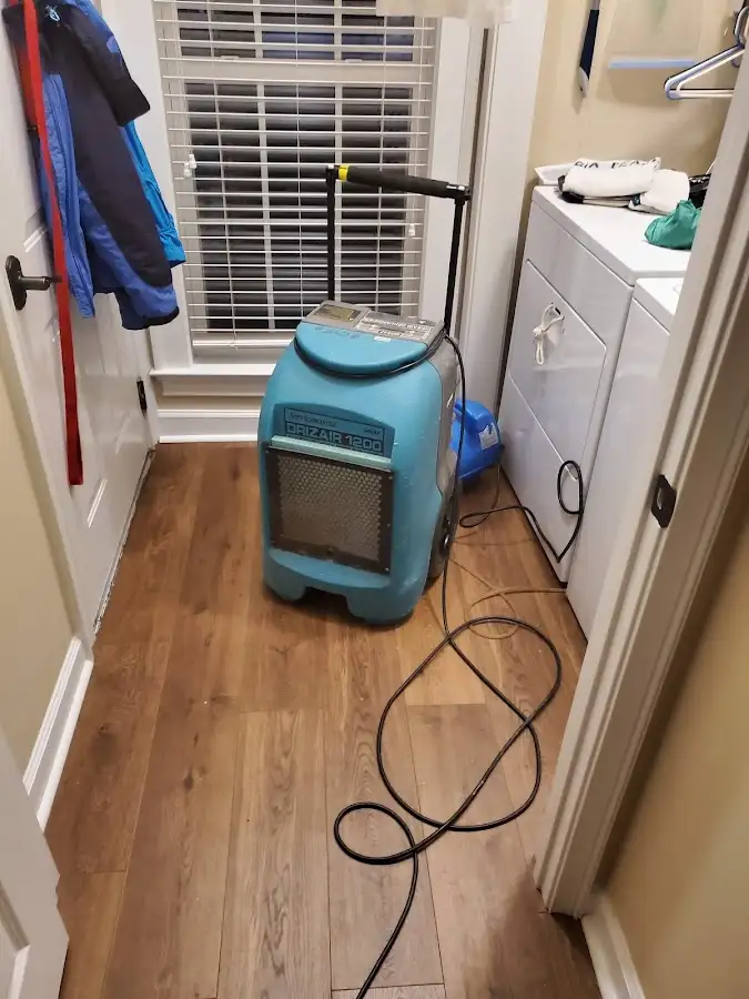 Commercial dehumidifier deployed for Flood Damage Cleanup in Dumbarton